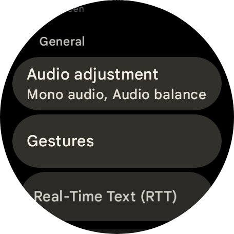Press the required category below 'General' and follow the instructions on the screen to select the required settings.