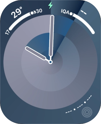 Quando o ícone de bateria em carregamento for mostrado no ecrã, a bateria está em carregamento.