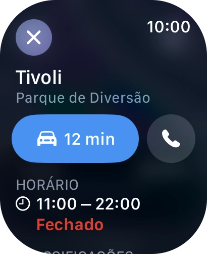 Prima o ícone para iniciar a viagem.