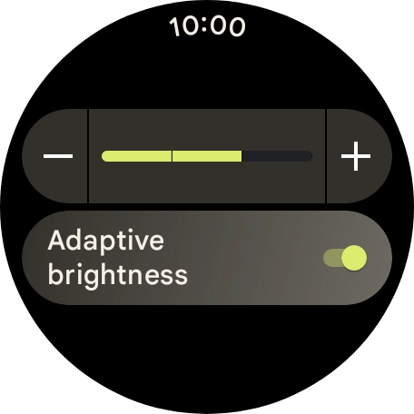 Press the indicator next to 'Adaptive brightness' to turn the function on or off.