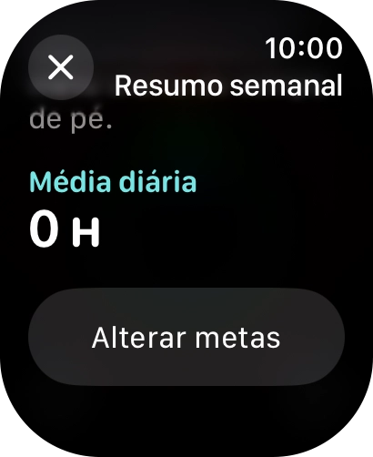 Siga as indicações no ecrã para ter uma visão geral da semana atual ou para ajustar as suas metas de atividade diária.