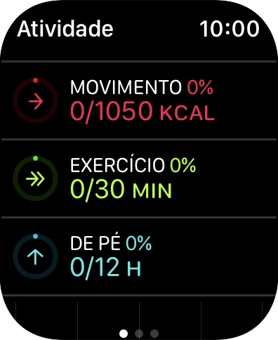 Continue a deslizar o dedo para cima para ter uma visão geral sobre o número de passos, distância caminhada e andares que subiu.
