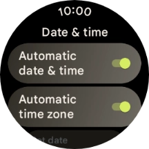 Press the indicator next to 'Automatic time zone' to turn off the function.