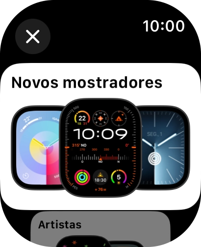 Gire a Digital Crown para ver os diversos mostradores de relógio.