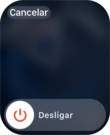Prima o ícone para desligar e arraste-o para a direita.