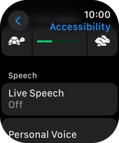 Press the required category below 'Speech' and follow the instructions on the screen to select the required settings.