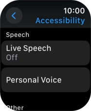 Press the required category below 'Speech' and follow the instructions on the screen to select the required settings.