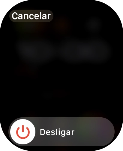Prima o ícone para desligar e arraste-o para a direita.