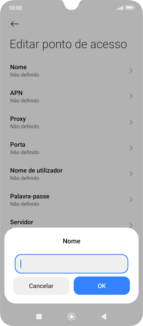 Introduza Vodafone MMS e prima OK.