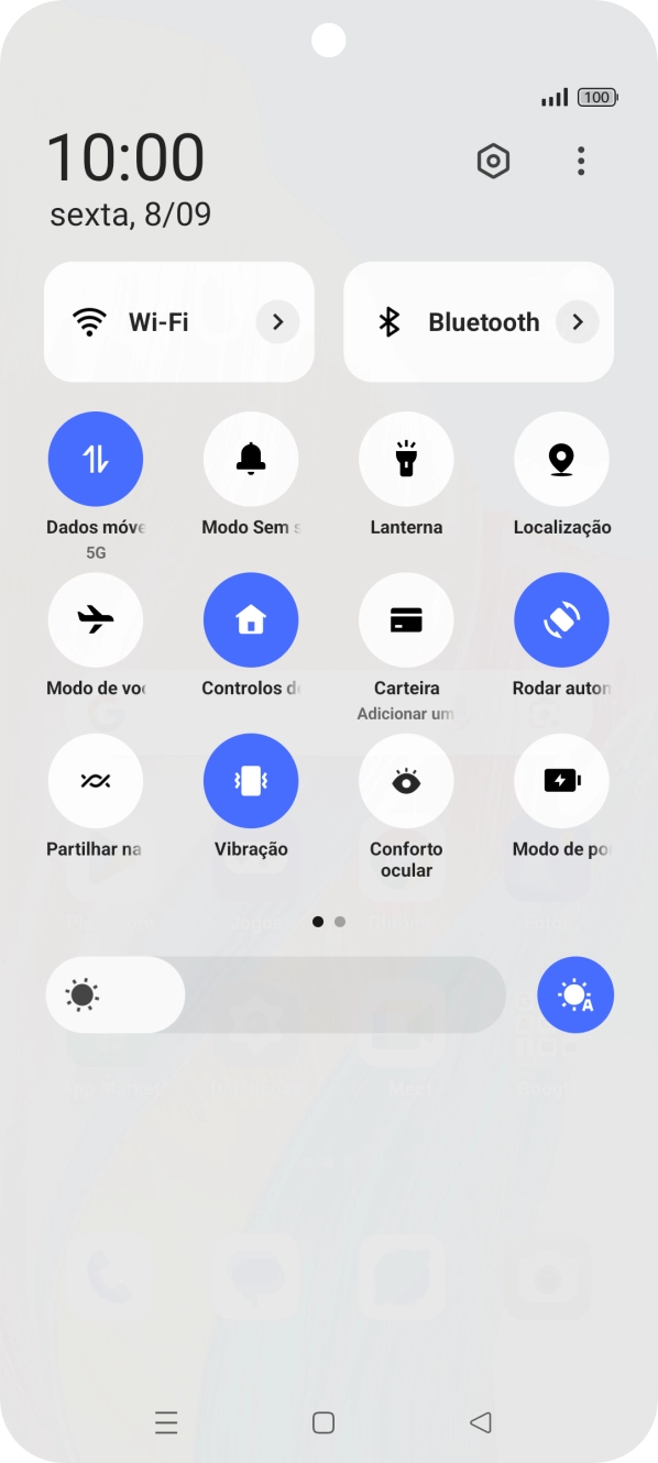 Prima Modo Sem som para ativar ou desativar o perfil silencioso.