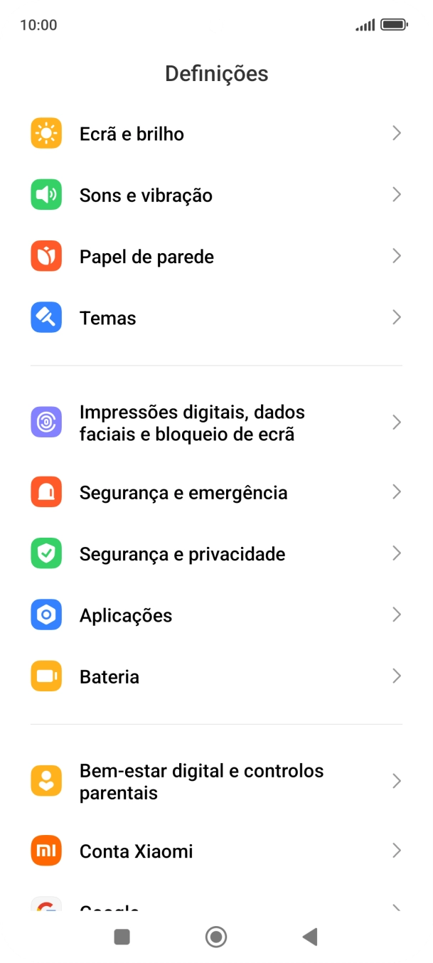 Prima Impressões digitais, dados faciais e bloqueio de ecrã.