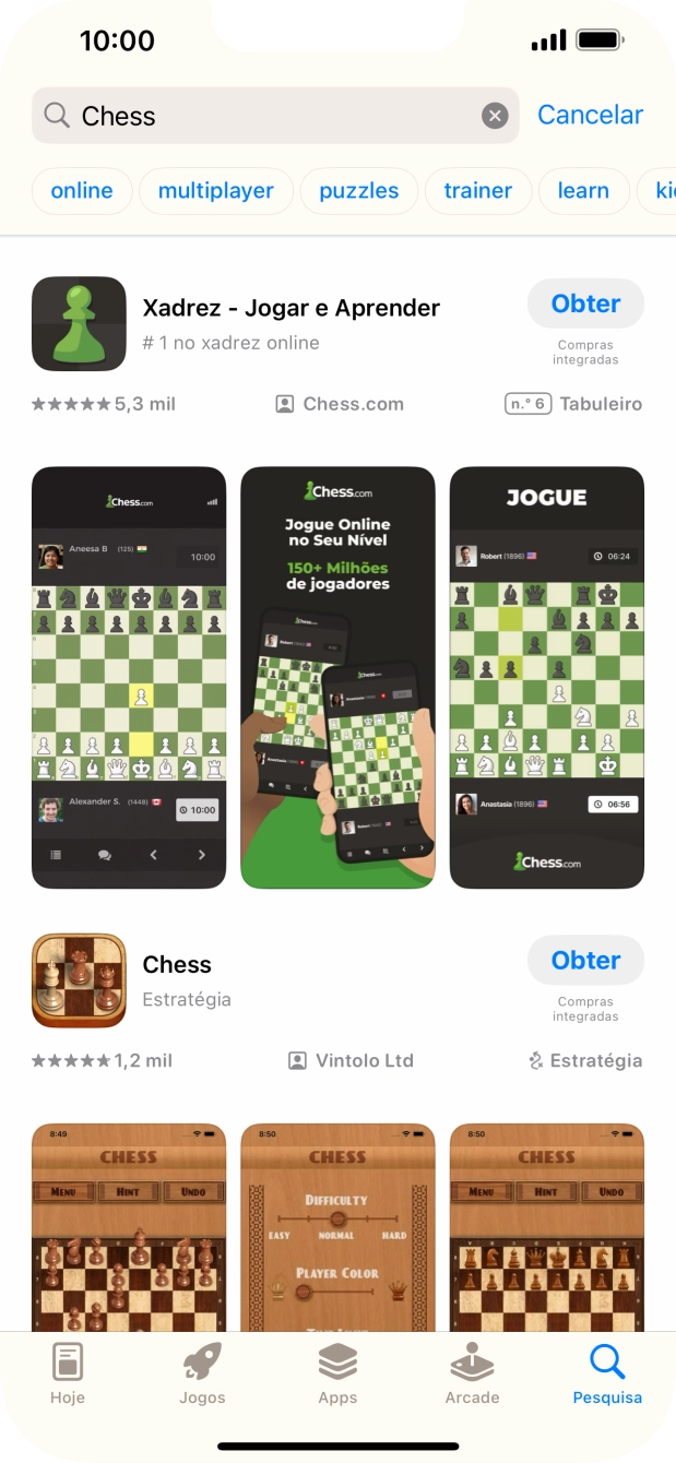 Prima a app pretendida.