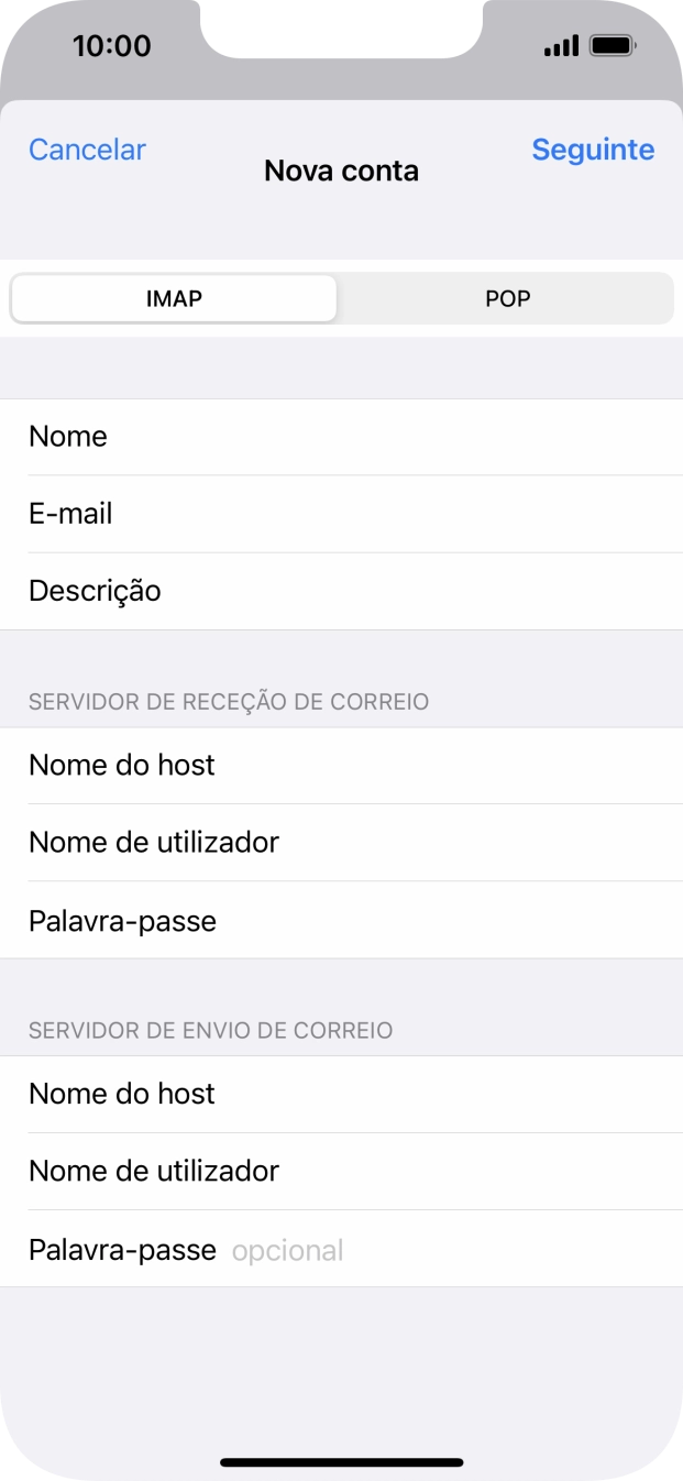 Prima Palavra-passe e introduza a password da sua conta de e-mail.