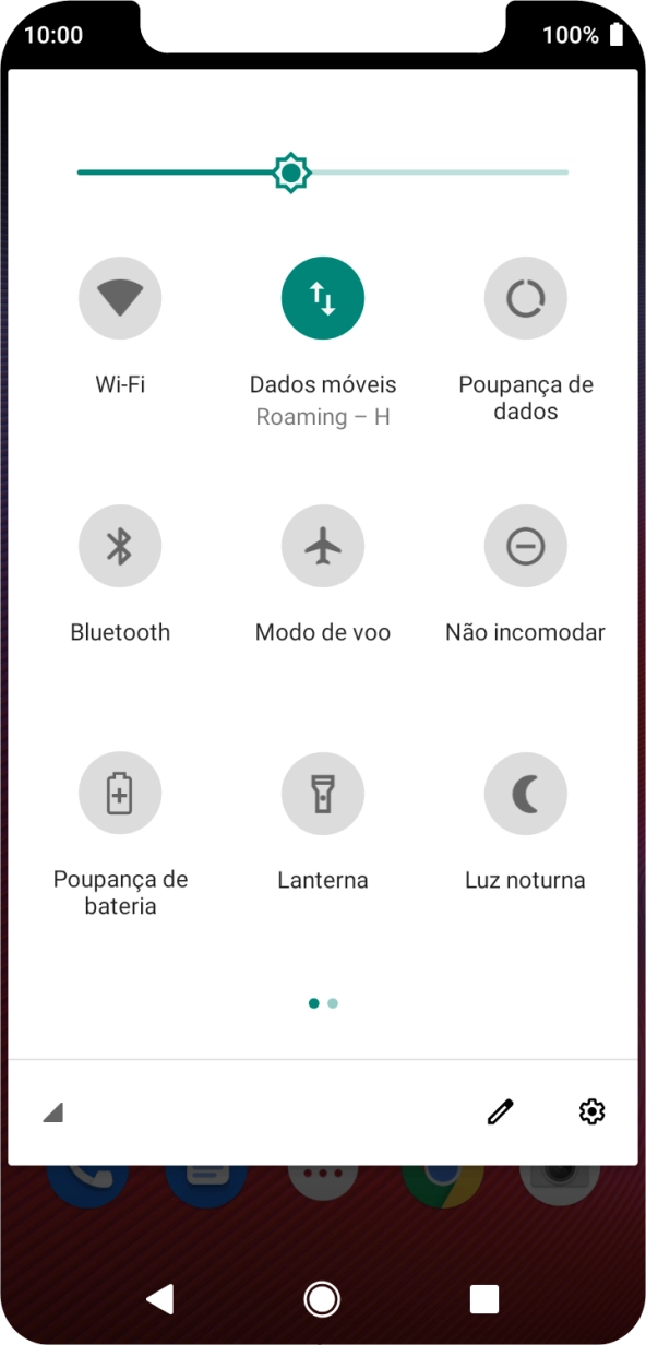 Prima Dados móveis para ativar ou desativar a função.