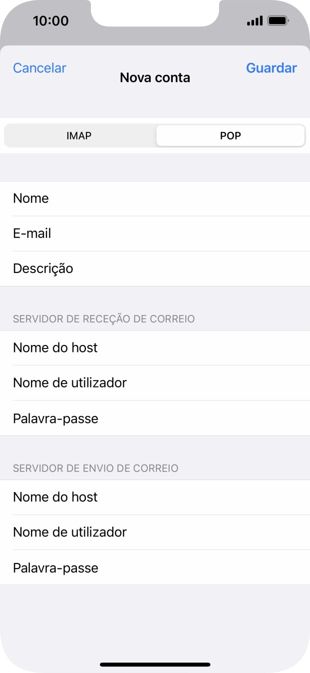 Prima Guardar. A sua conta de e-mail está agora configurada. Se pretender escolher definições adicionais para o servidor de receção e envio, siga os passos seguintes.