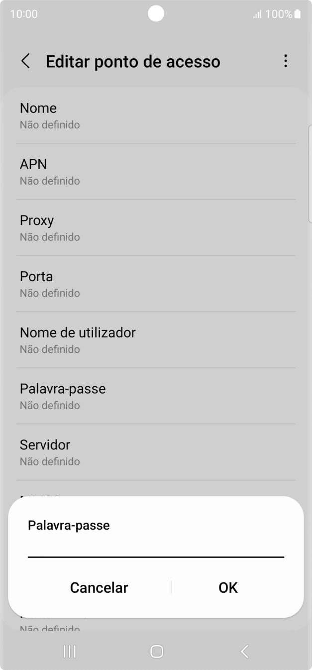 Introduza vodafone e prima OK.