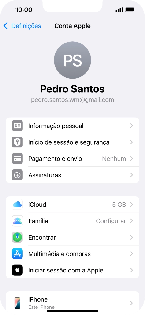 Para voltar ao ecrã inicial, deslize o dedo de baixo para cima a partir da base do ecrã.