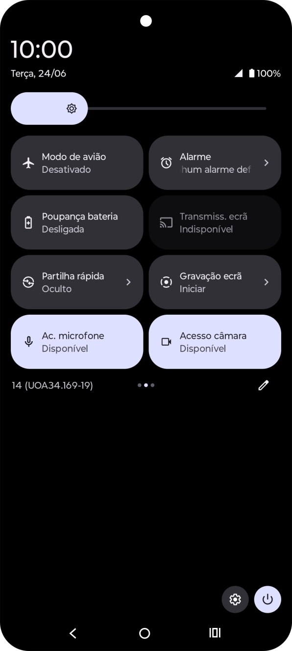 Prima o ícone de modo de poupança de energia  para ativar a função.