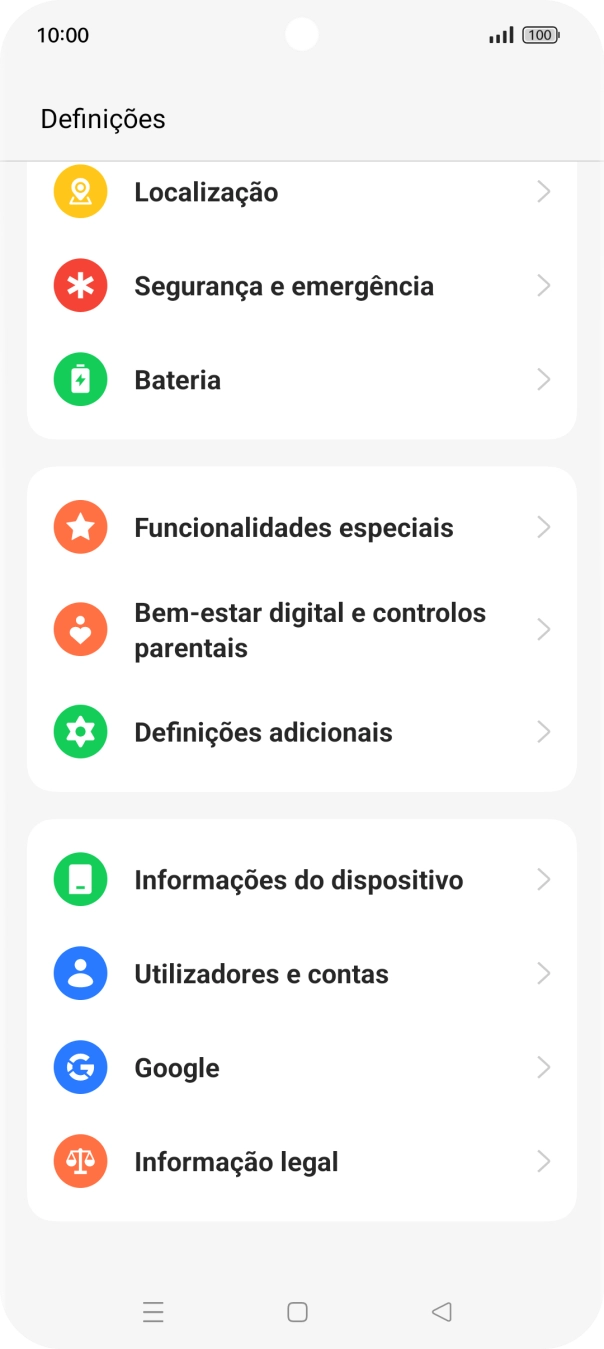 Prima Utilizadores e contas.