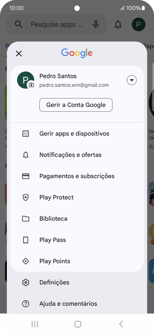 Prima Gerir apps e dispositivos.