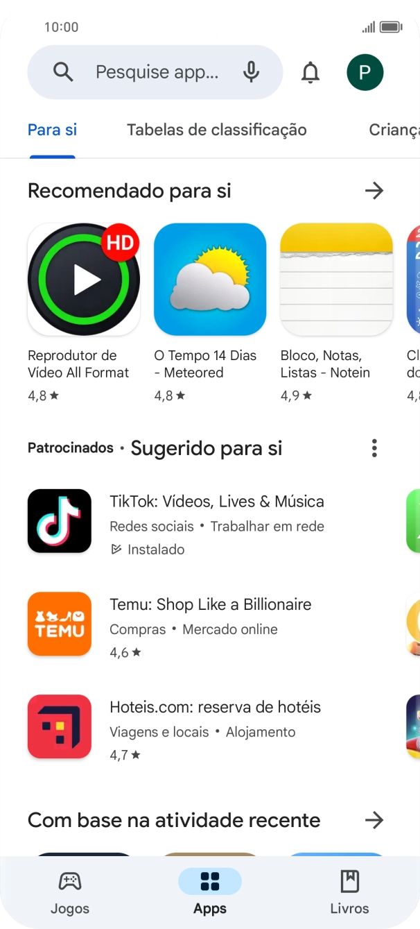 Prima o ícone de perfil.