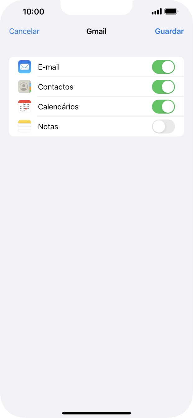 Se o ecrã mostrar esta imagem, a sua conta foi identificada e configurada automaticamente. Siga as indicações no ecrã para introduzir informações adicionais e concluir a configuração.