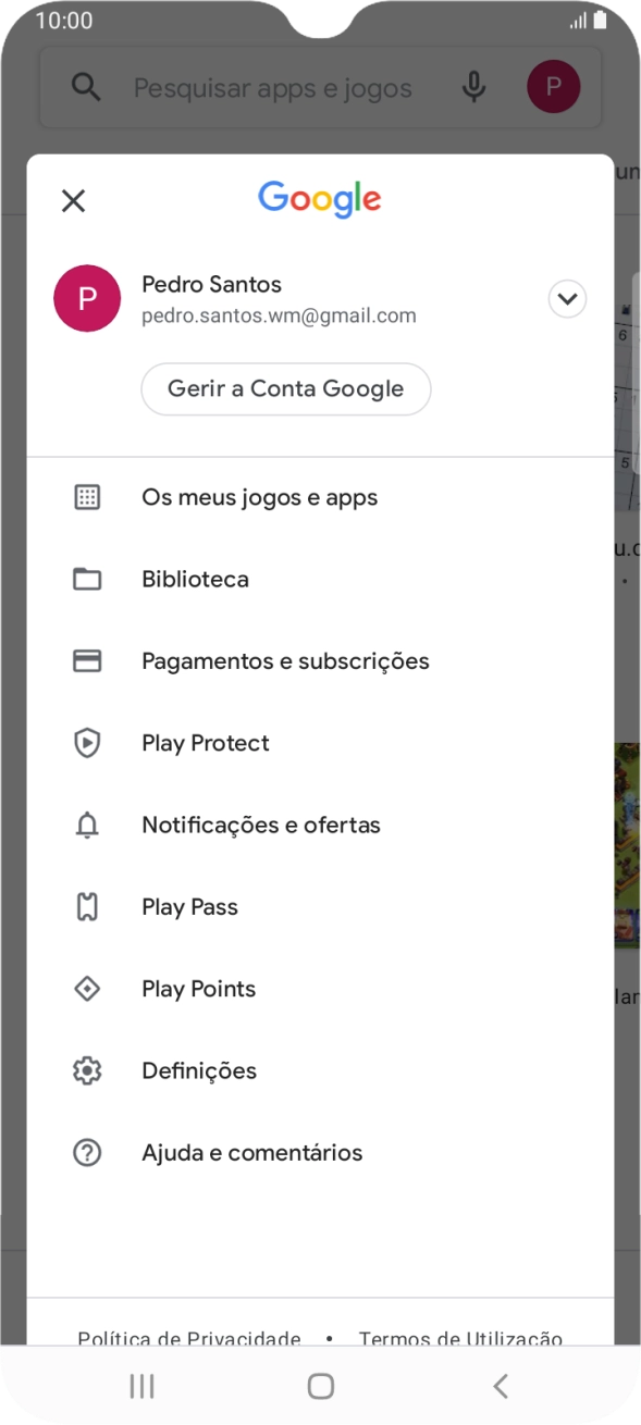 Prima Os meus jogos e apps.