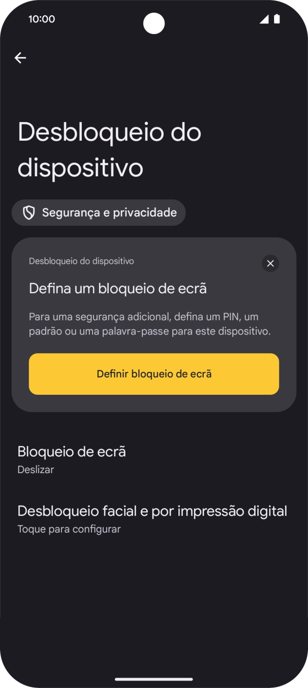 Prima Desbloqueio facial e por impressão digital.