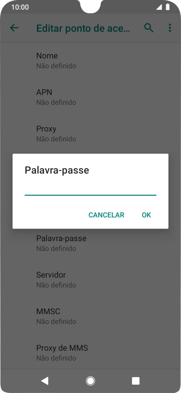 Introduza vodafone e prima OK.