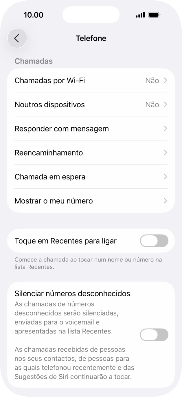 Prima Mostrar o meu número.