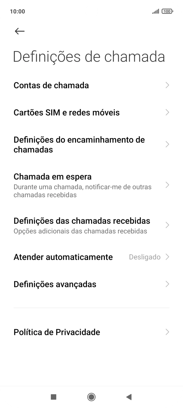Prima Definições do encaminhamento de chamadas.