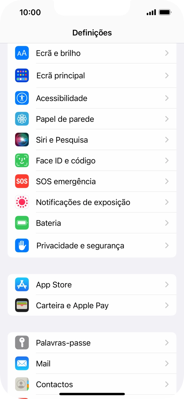 Prima Ecrã e brilho.
