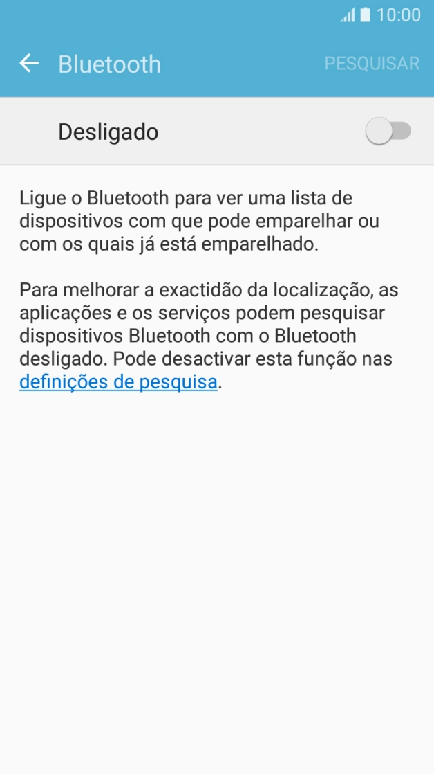 Prima o indicador para ativar a função.