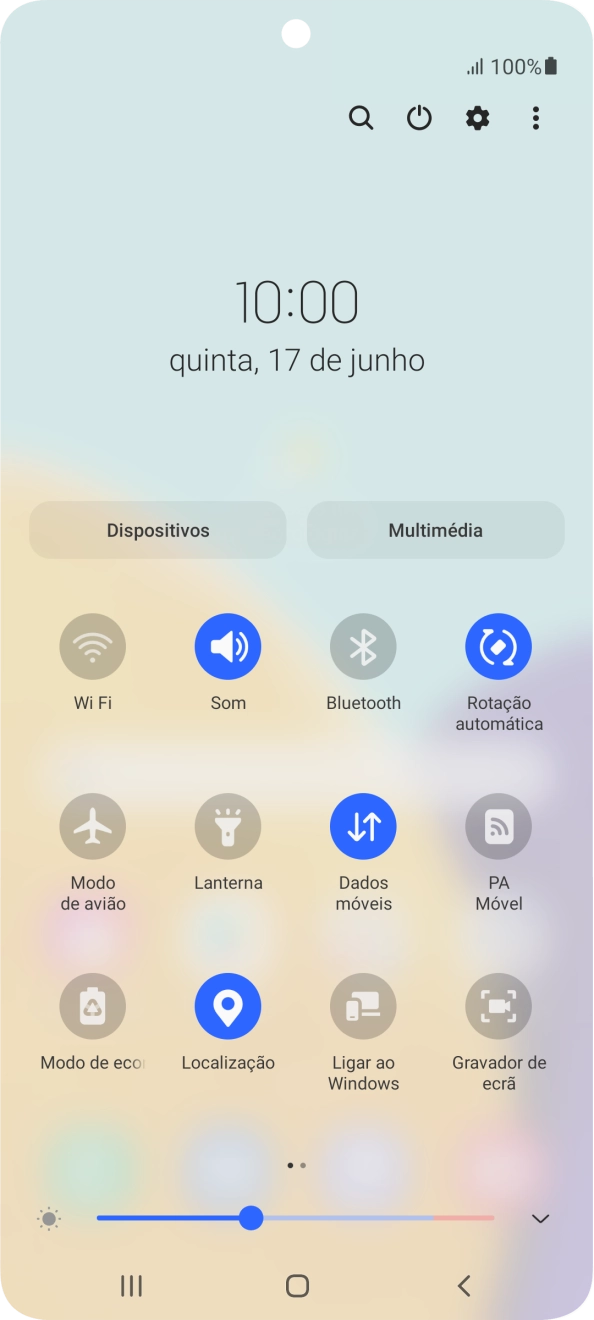 Prima o ícone de definições.