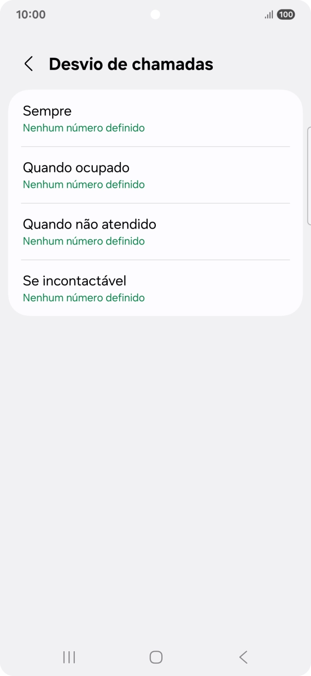 Prima o tipo de desvio pretendido.