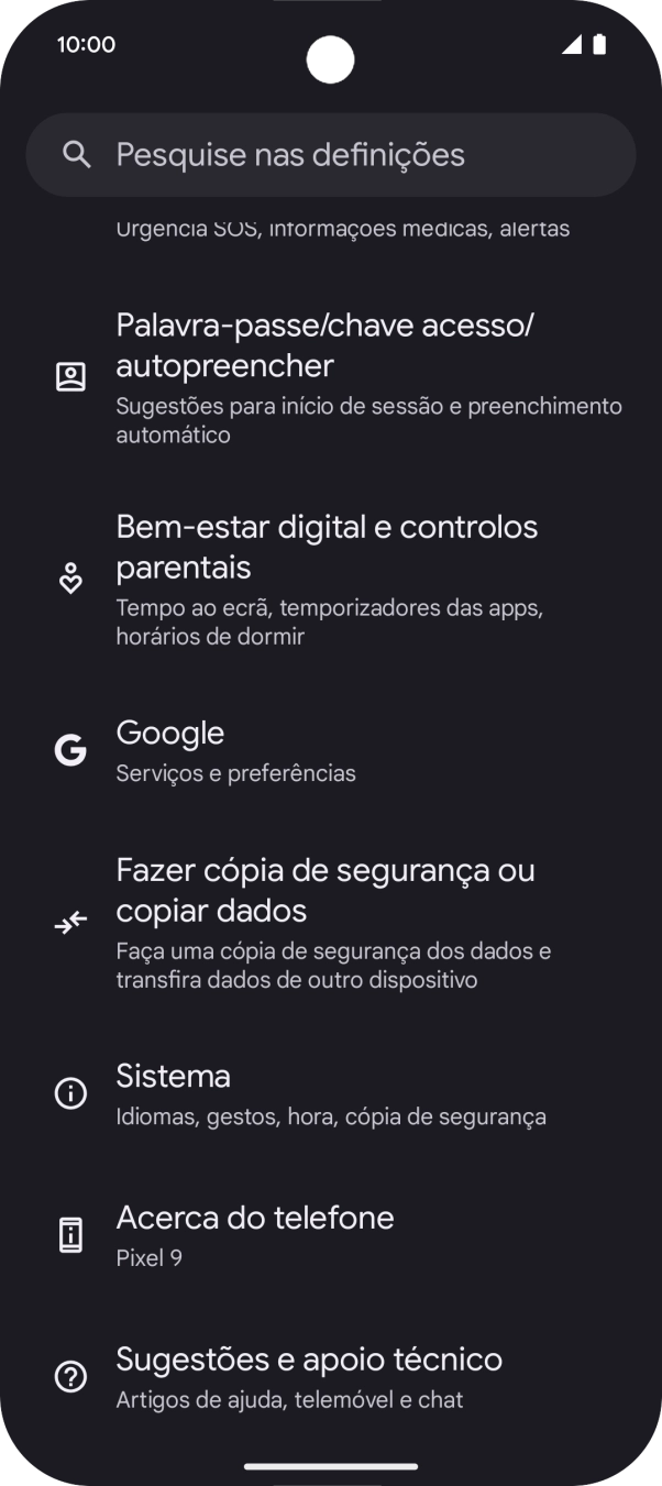 Prima Acerca do telefone.