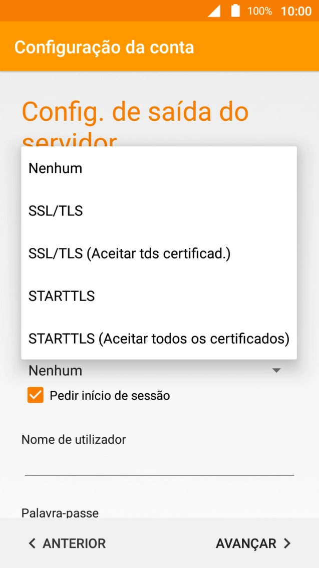 Prima Nenhum para desativar a função.