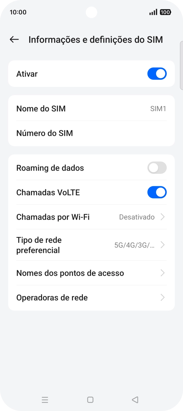 Prima Tipo de rede preferencial.
