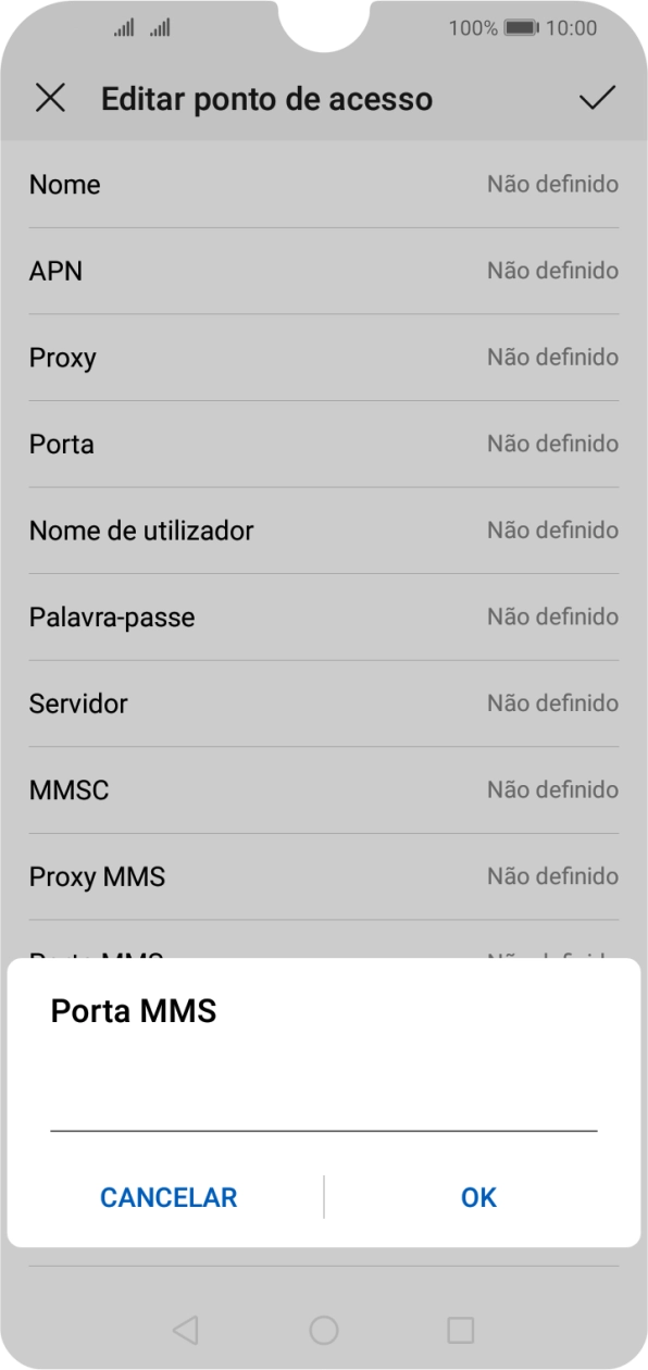 Introduza 80 e prima OK.