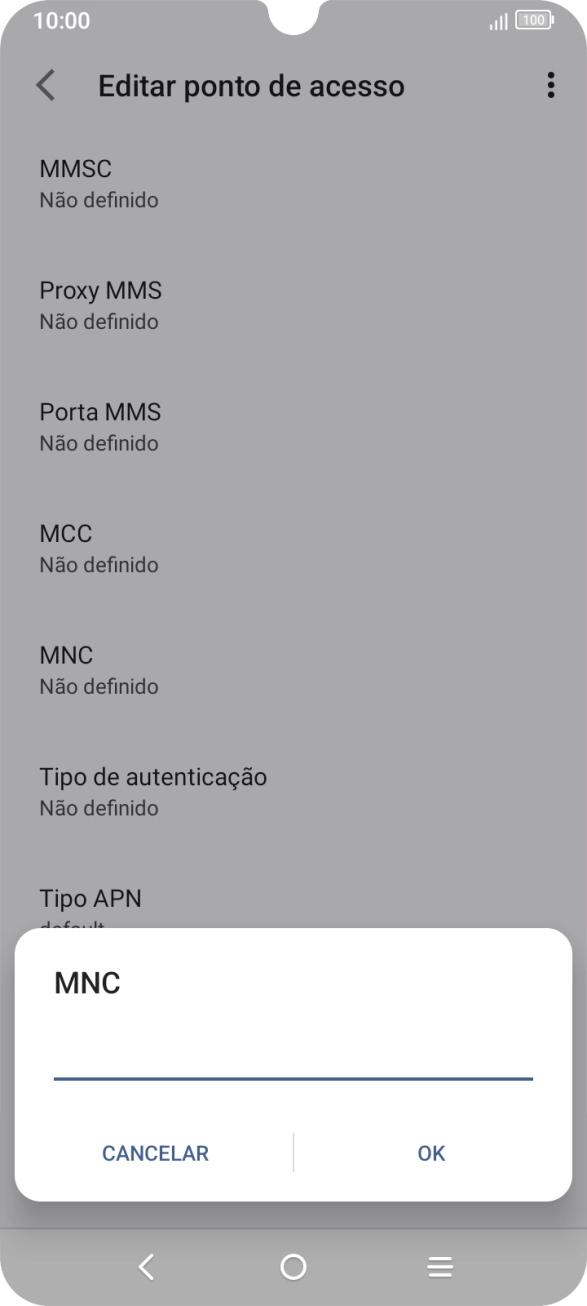 Introduza 01 e prima OK.
