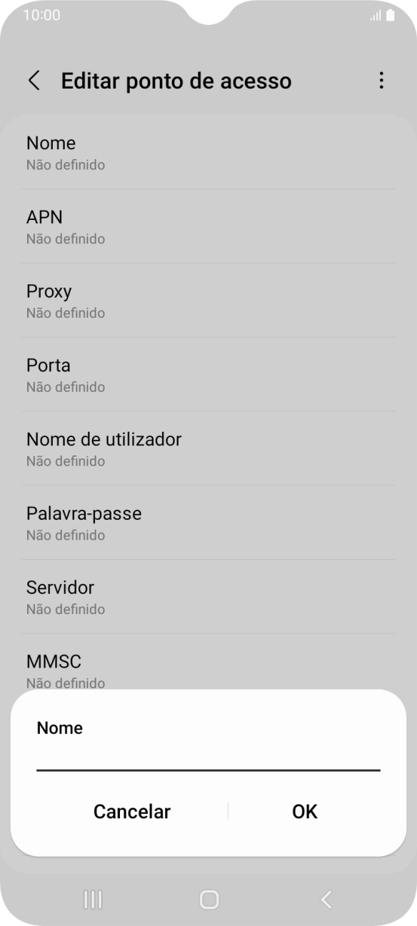 Introduza Vodafone Internet e prima OK.