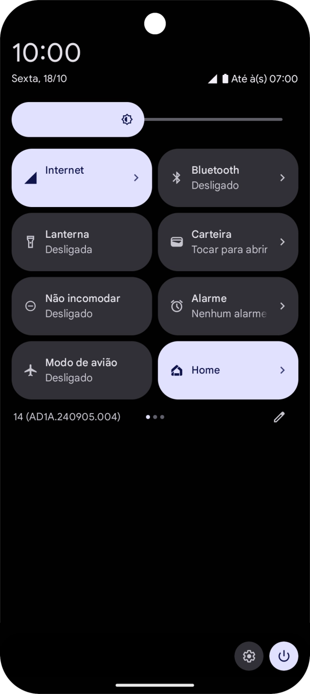 Prima o ícone de definições.
