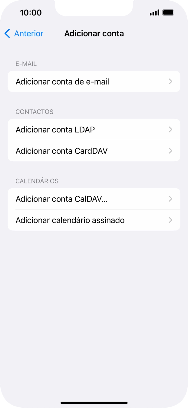 Prima Adicionar conta de e-mail.