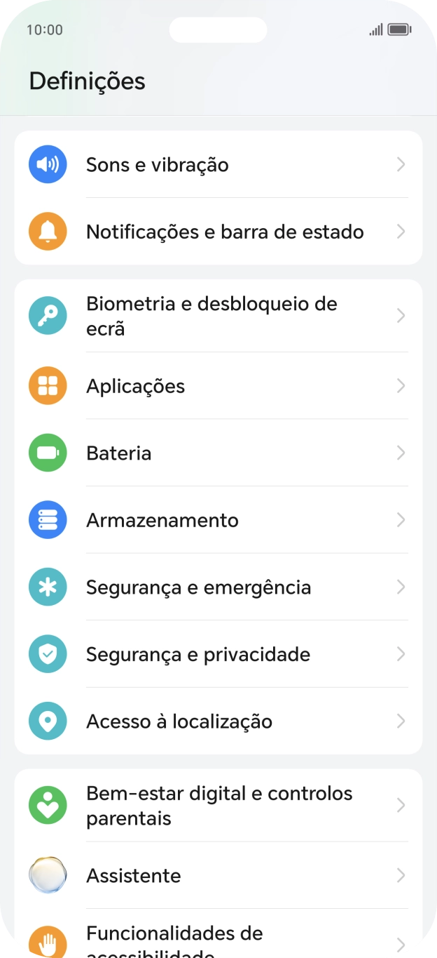 Prima Biometria e desbloqueio de ecrã.