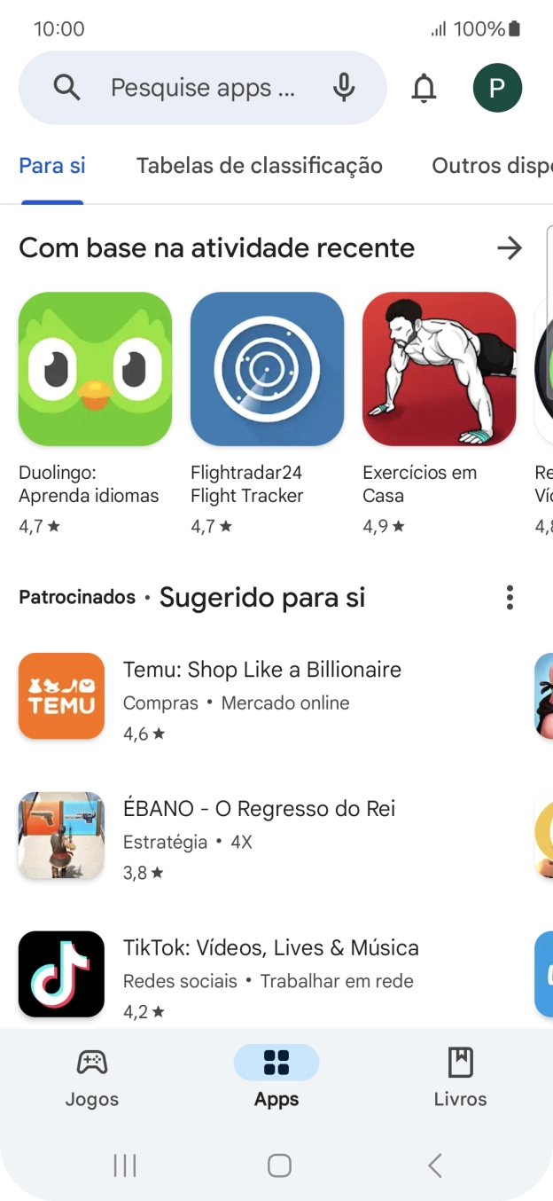 Prima o ícone de perfil.