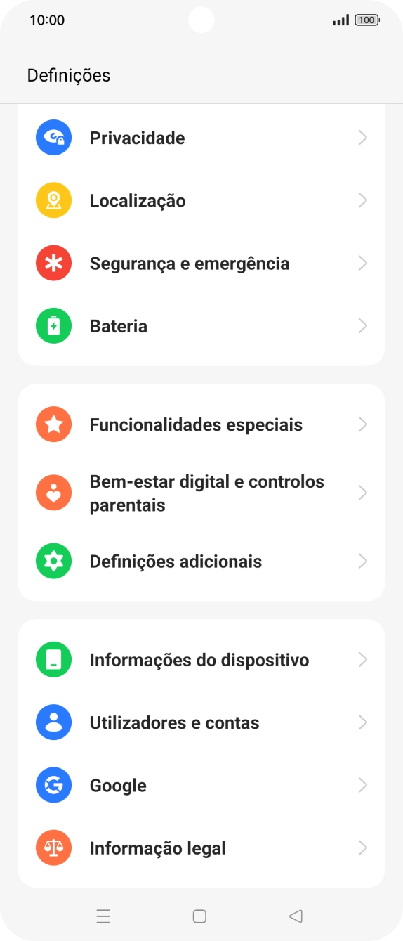 Prima Utilizadores e contas.