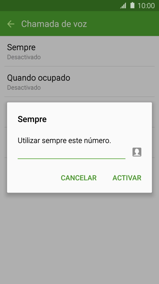 Introduza 123 e prima ACTIVAR.