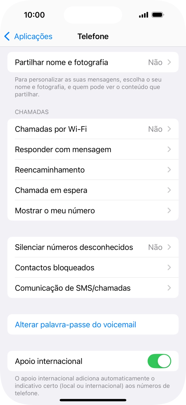 Prima Mostrar o meu número.