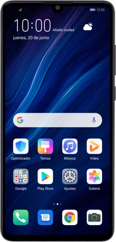 Imagen 1: Vista frontal del Huawei P30 - Black