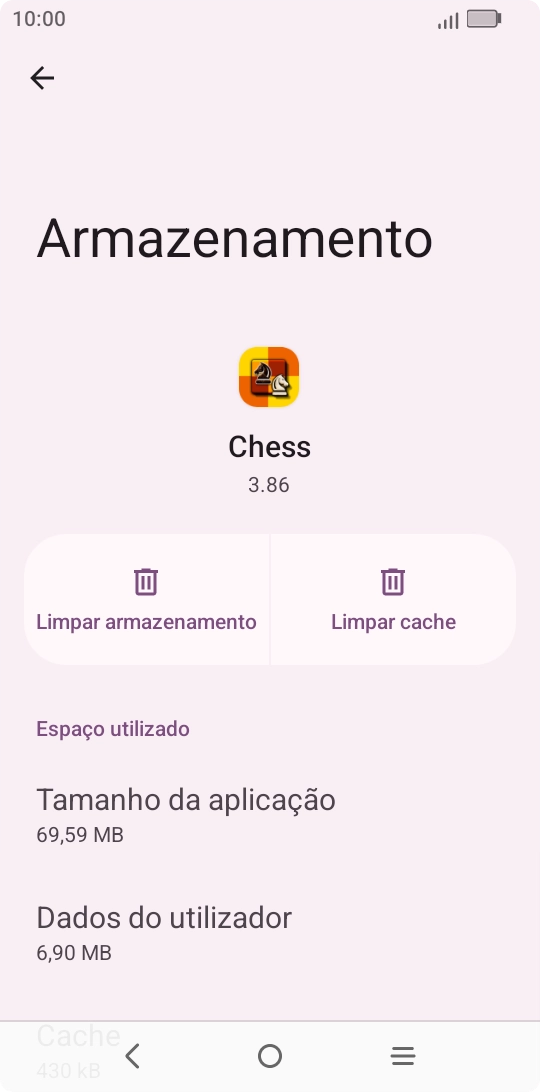 Prima Limpar cache.